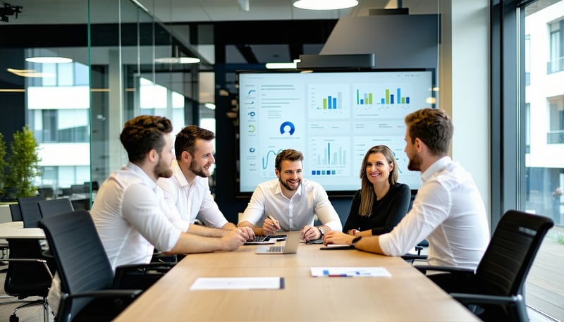 Professioneel team van Pro care aan het werk op kantoor